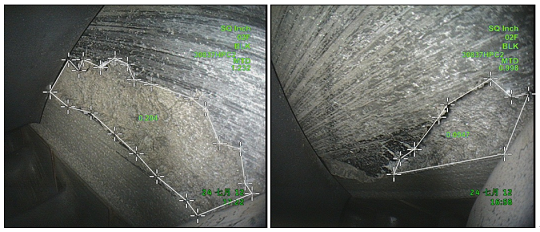 內(nèi)窺鏡傳統(tǒng)雙物鏡測量技術的分段測量示意圖